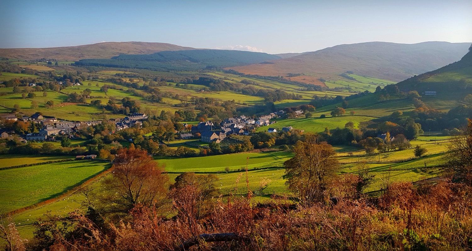 The village of Penmachno from the forest The village of Penmachno from the forest