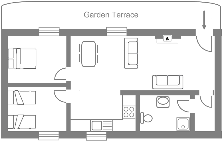 Benar Cottages – Bwthyn Rhosyn floorplan Benar Cottages - Bwthyn Rhosyn